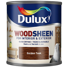 Лак-морилка на водной основе Dulux Woodsheen полуматовый Golden Teak (золотой тик) (0,25л)